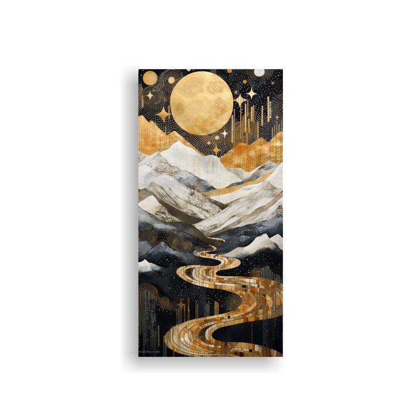 GENERICO - Paisaje Montañoso Con Luna En Arte Minimalista 70x140 Cm