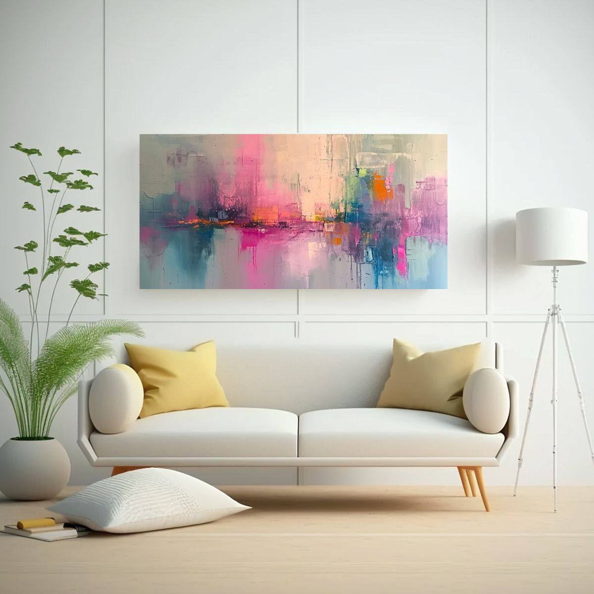 GENERICO - Cuadro Tela Canvas Temática Moderna Colores 120x60 Cm