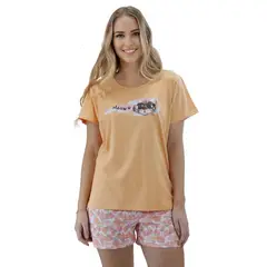 DELIBERANCE - Pijama Estampado Gato Polycotton