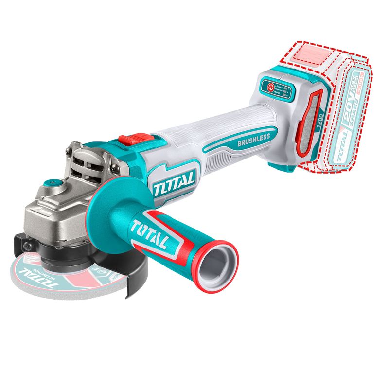 TOTAL TOOLS - Esmeril Angular Inalambrico 20V 115mm 1200W Total