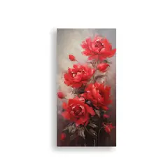 GENERICO - Pintura En Bastidor Decorativo Estilo PEONIES En 70x140 Cm