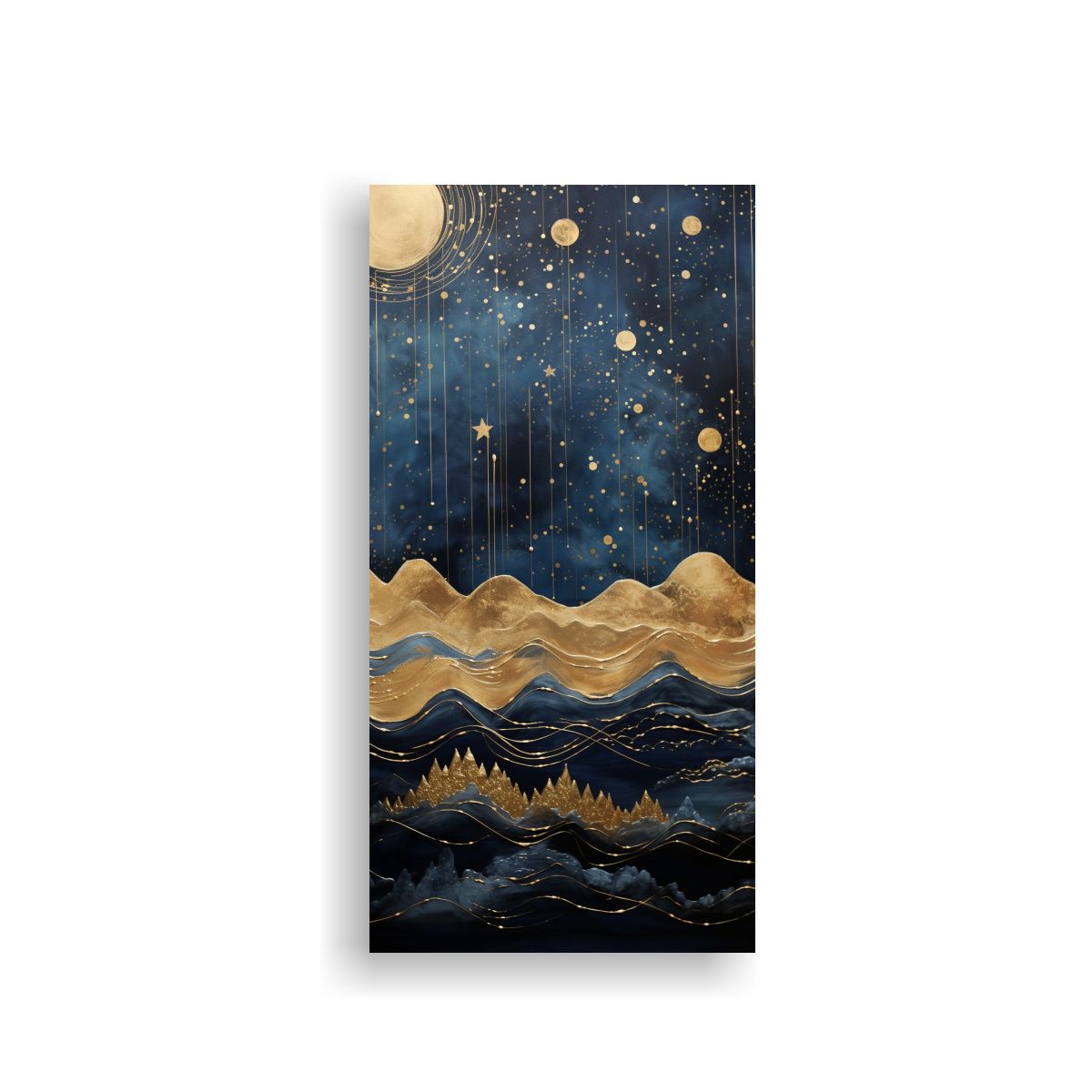 GENERICO - Cuadro Acuarela Paisaje Montañoso Con Un Estilo 70x140 Cm