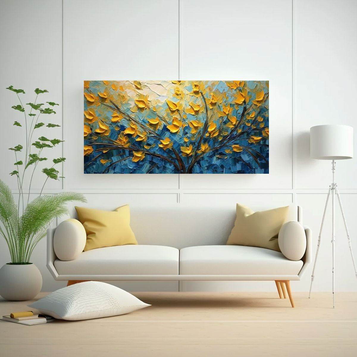 GENERICO - Cuadro Abstracto Estilo Van Gogh Pintura Al 120x60 Cm