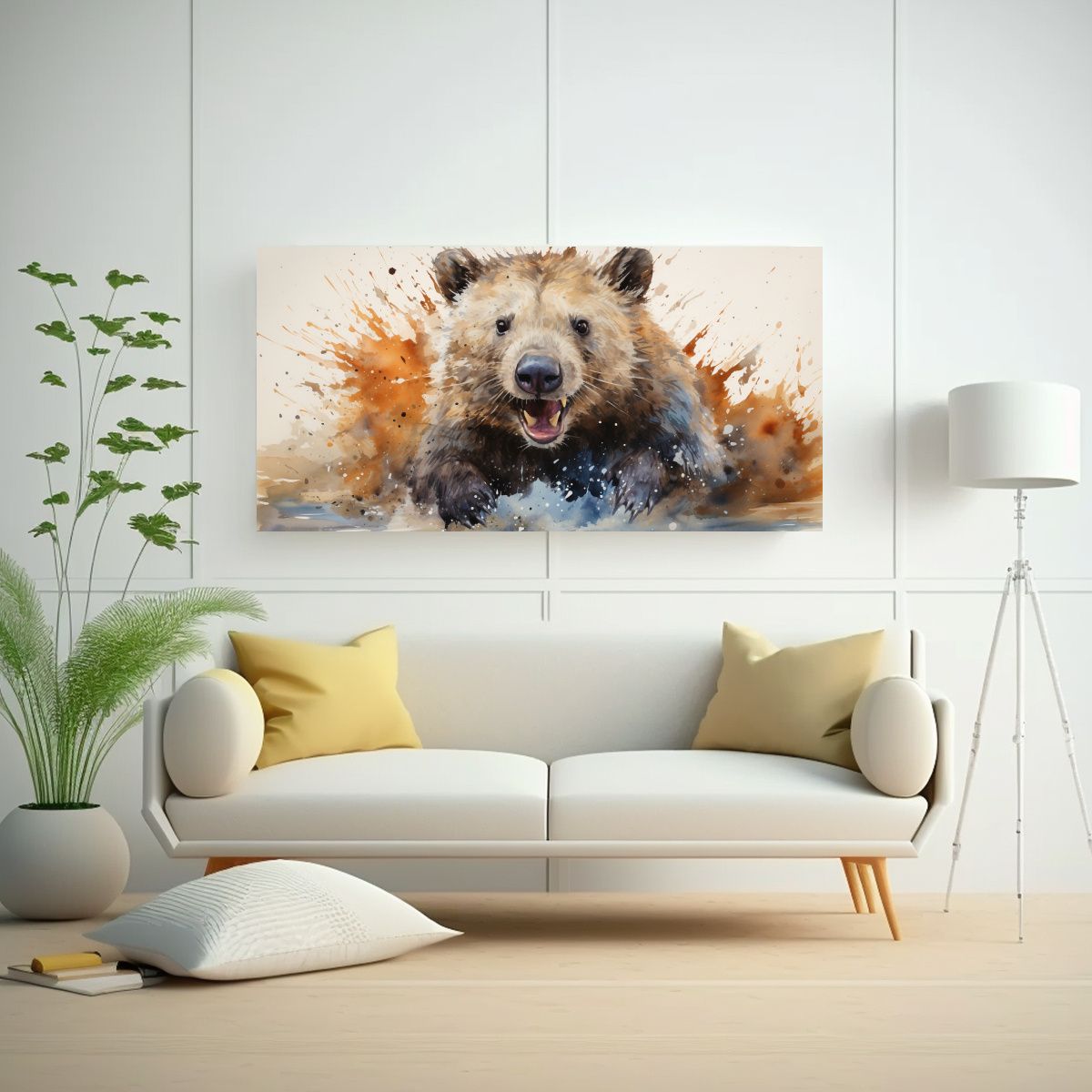 GENERICO - Lienzo Neo Pop Art Armonía Cromática Wombats En 120x60 Cm