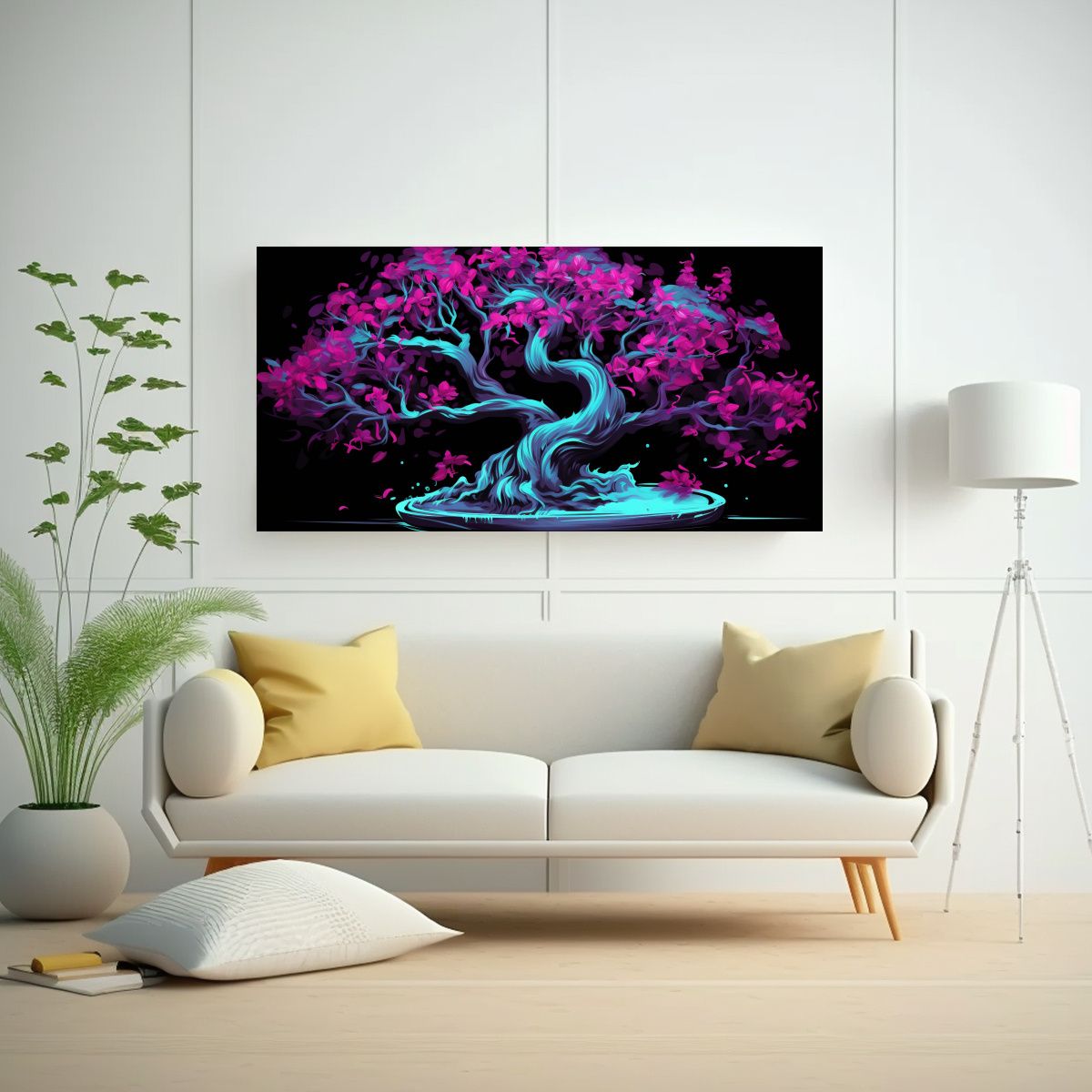 GENERICO - Cuadro Calidos Alegría Bougainvillea Bonsái 140x70 Cm