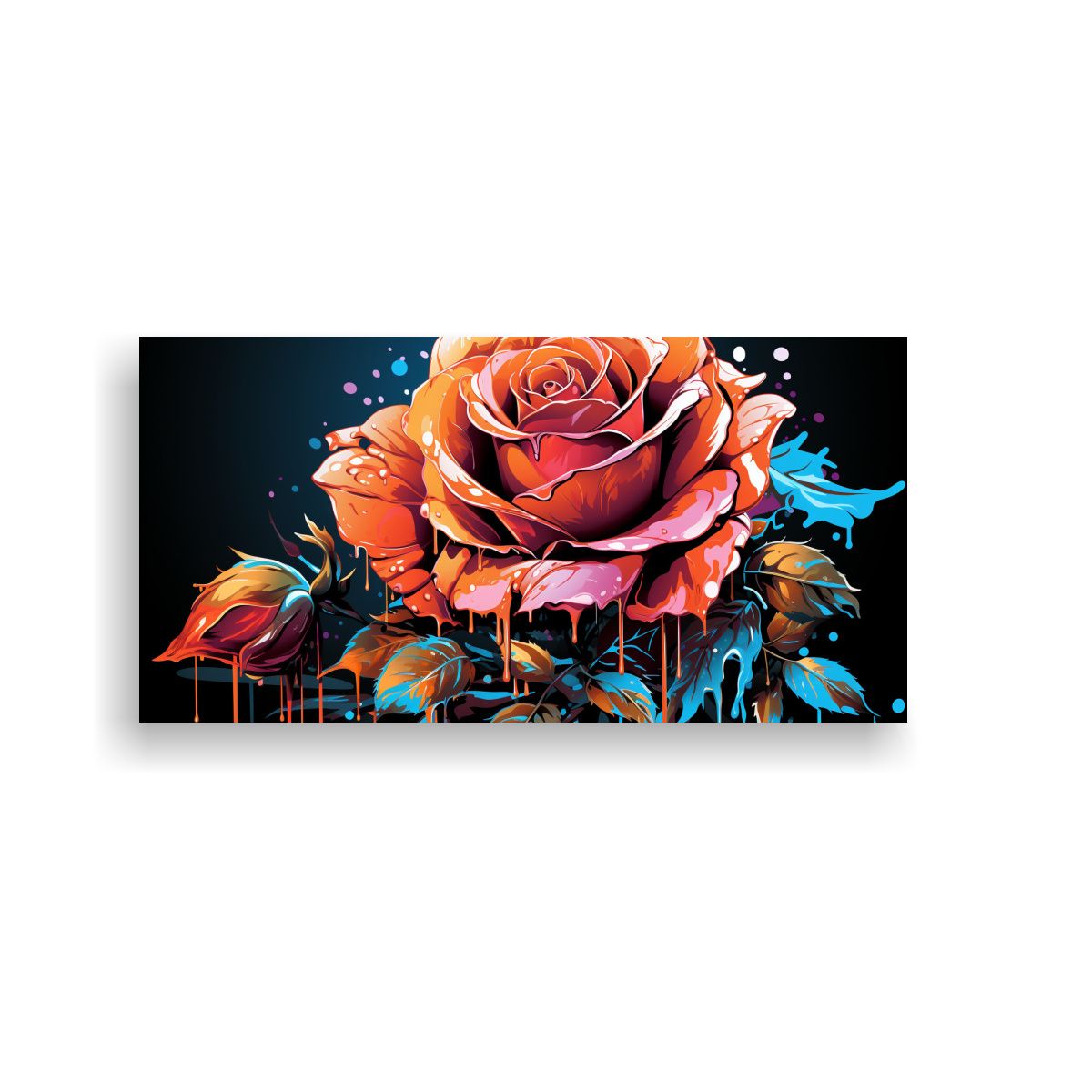 GENERICO - 1 Cuadro Modernos Regalo Diseña Una Rosa Estilo 140x70 Cm