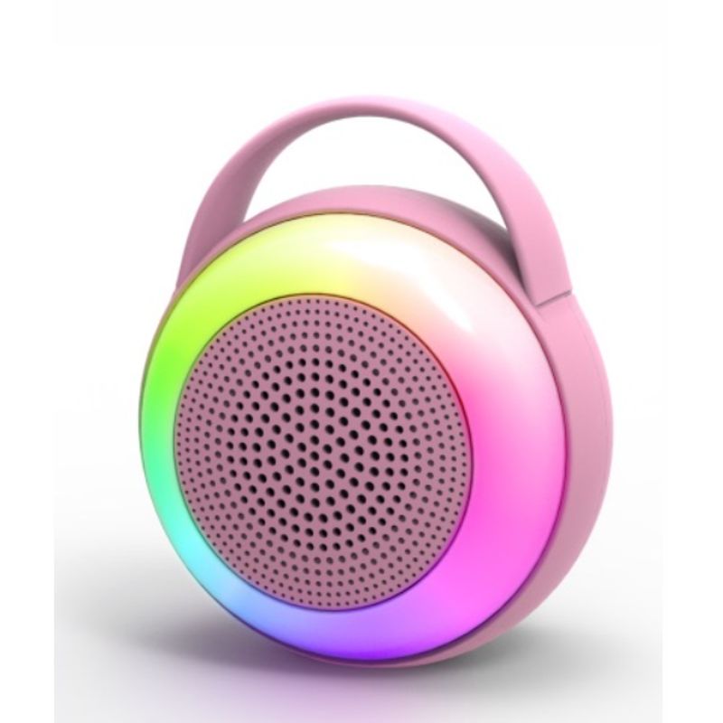 GENERICO - Parlante Bluetooth Portátil Con Luces LED Y Asa Recargable y Compacto