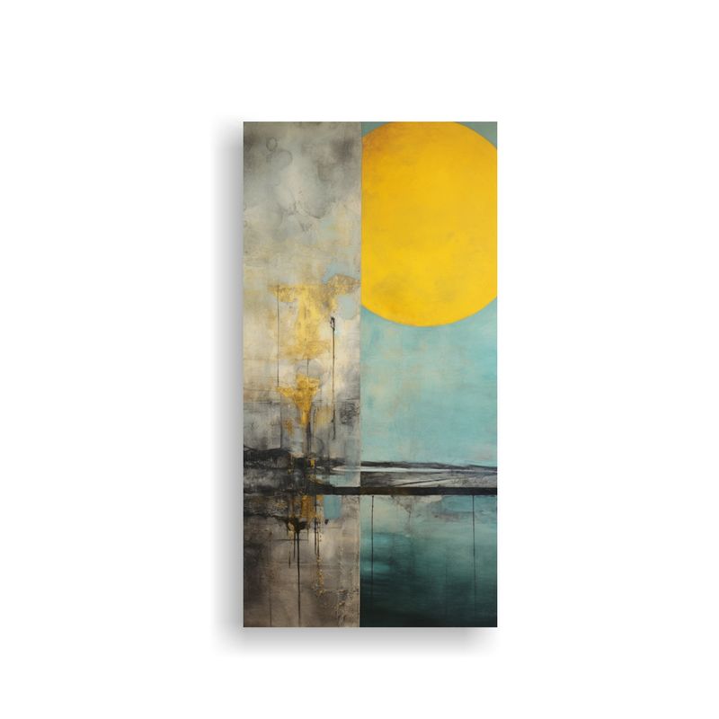 GENERICO - Pintura Lienzo Decoración Con Textura Amarillo 70x140 Cm