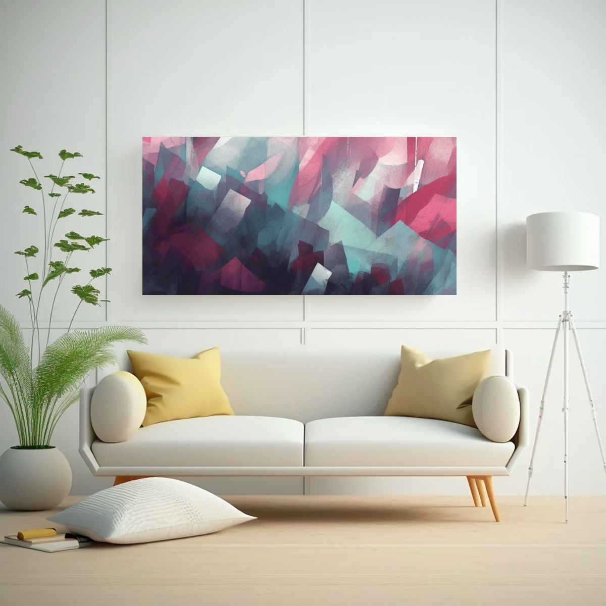 GENERICO - Pinturas Decorativas Minimalistas Con Fondo 140x70 Cm.