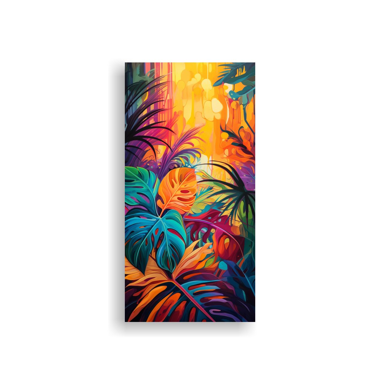 GENERICO - Pintura Abstracta Belleza En La Selva Vibrante 70x140 Cm