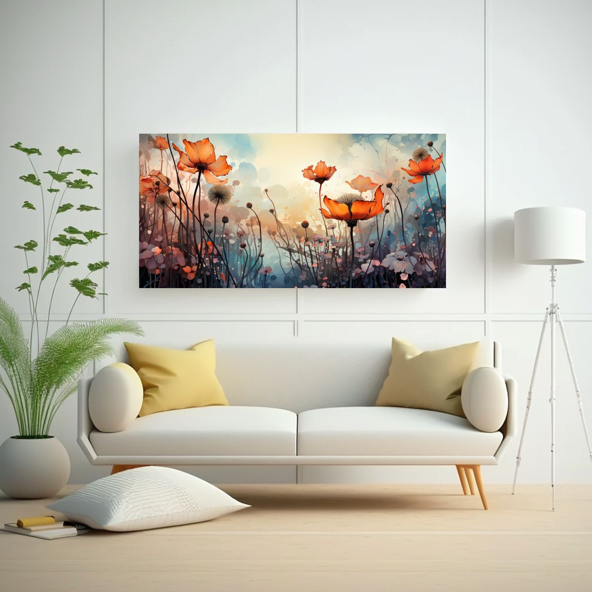 GENERICO - Pinturas De Estilo Neonoir De Coneflower Herbs En 140x70 Cm