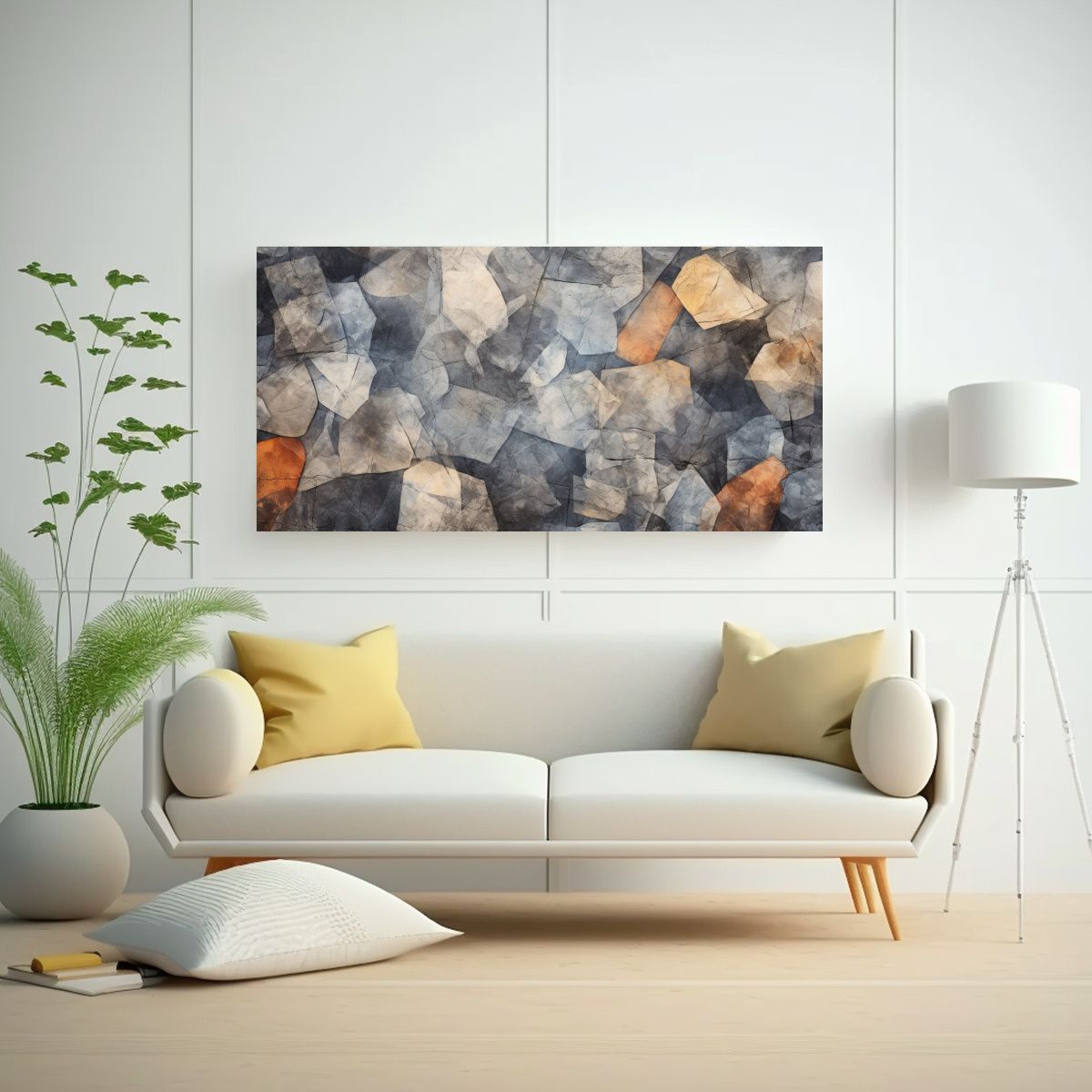 GENERICO - Pintura Con Tinta Sobre Textura De Piedra Arte 120x60 Cm