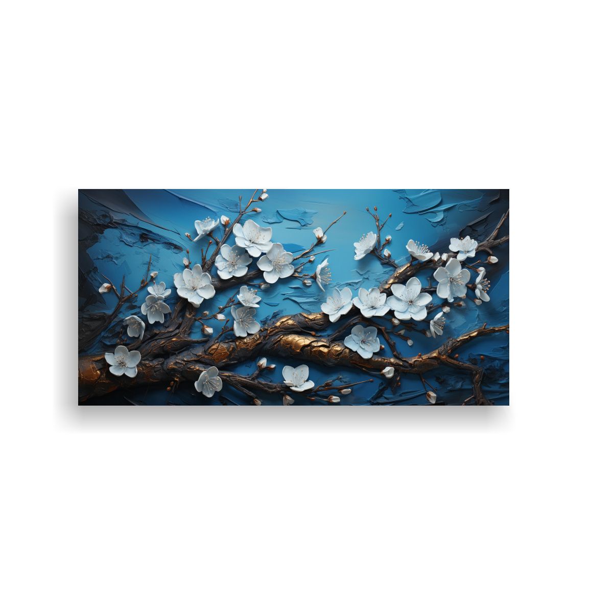 GENERICO - Pintura Cuadro árbol Cerezo En Tonos Negro Y 120x60 Cm