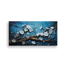 GENERICO - Pintura Cuadro árbol Cerezo En Tonos Negro Y 120x60 Cm