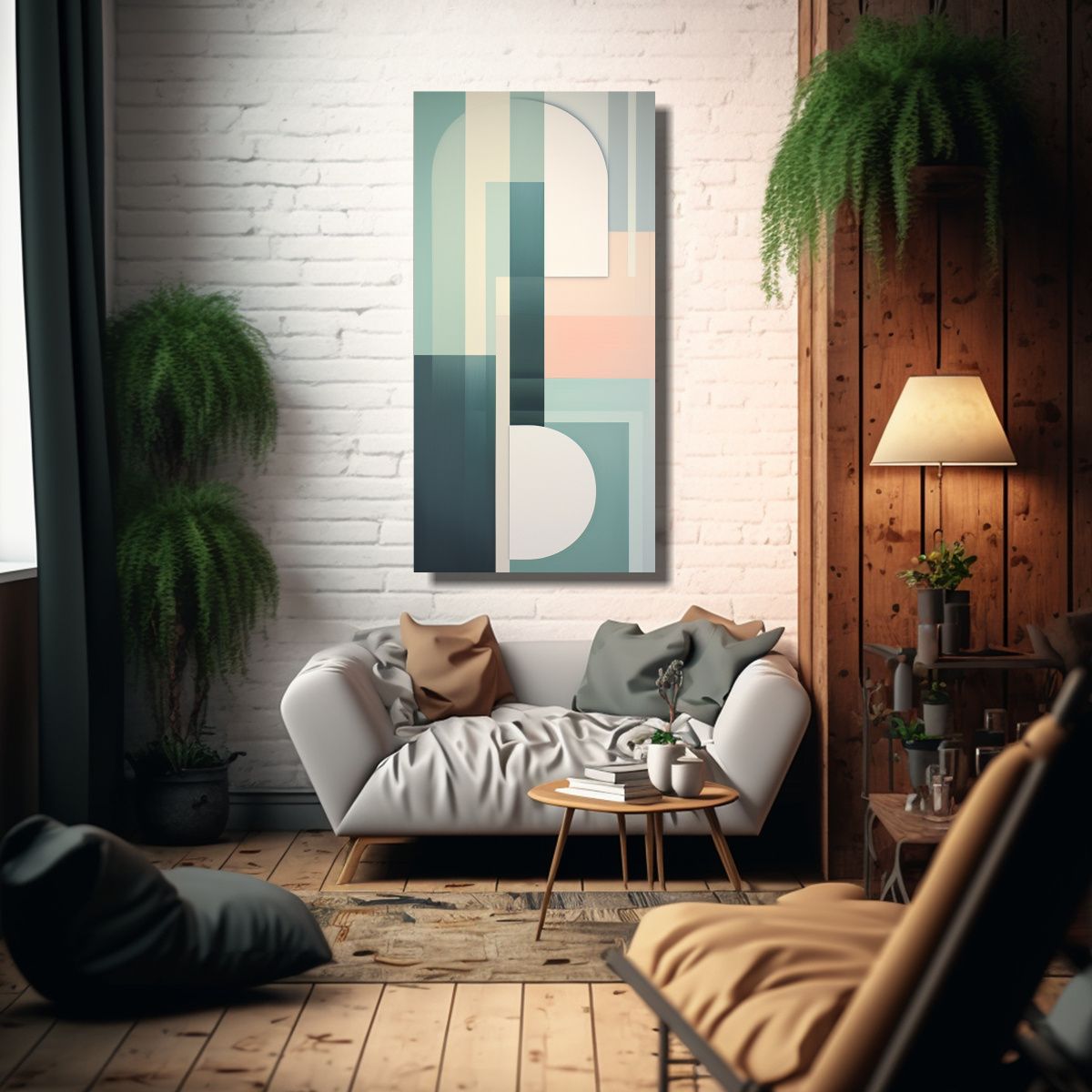 GENERICO - Arte De Pared Vertical Alegría Abstracto Fusión 70x140 Cm