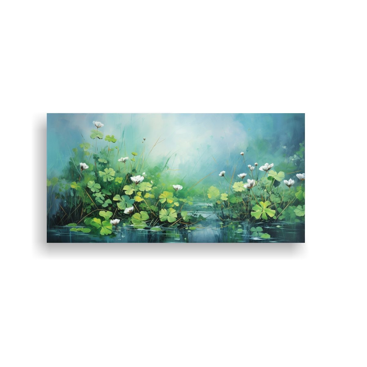 GENERICO - Cuadro Abstracto De Hierbas Trébol En Armonía 120x60 Cm