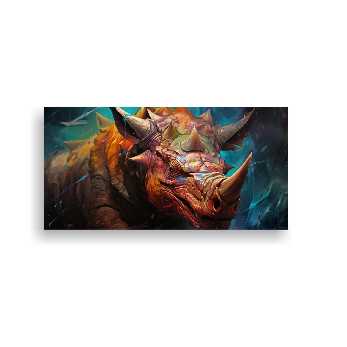 GENERICO - Cuadro Cuadro Armonía Cromática Triceratops 140x70 Cm
