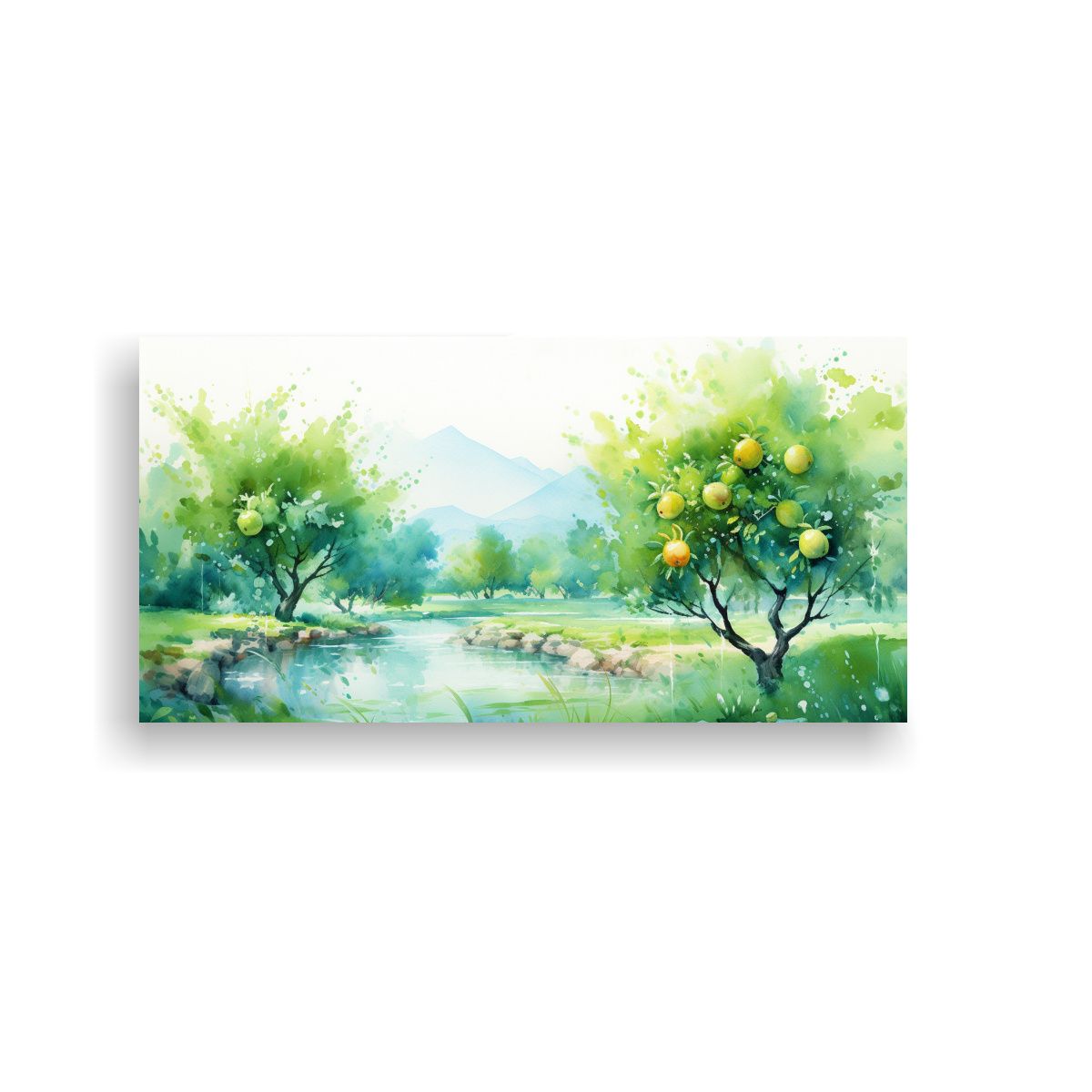 GENERICO - Lienzo Abstracto De Árboles Frutales En Colores 120x60 Cm.