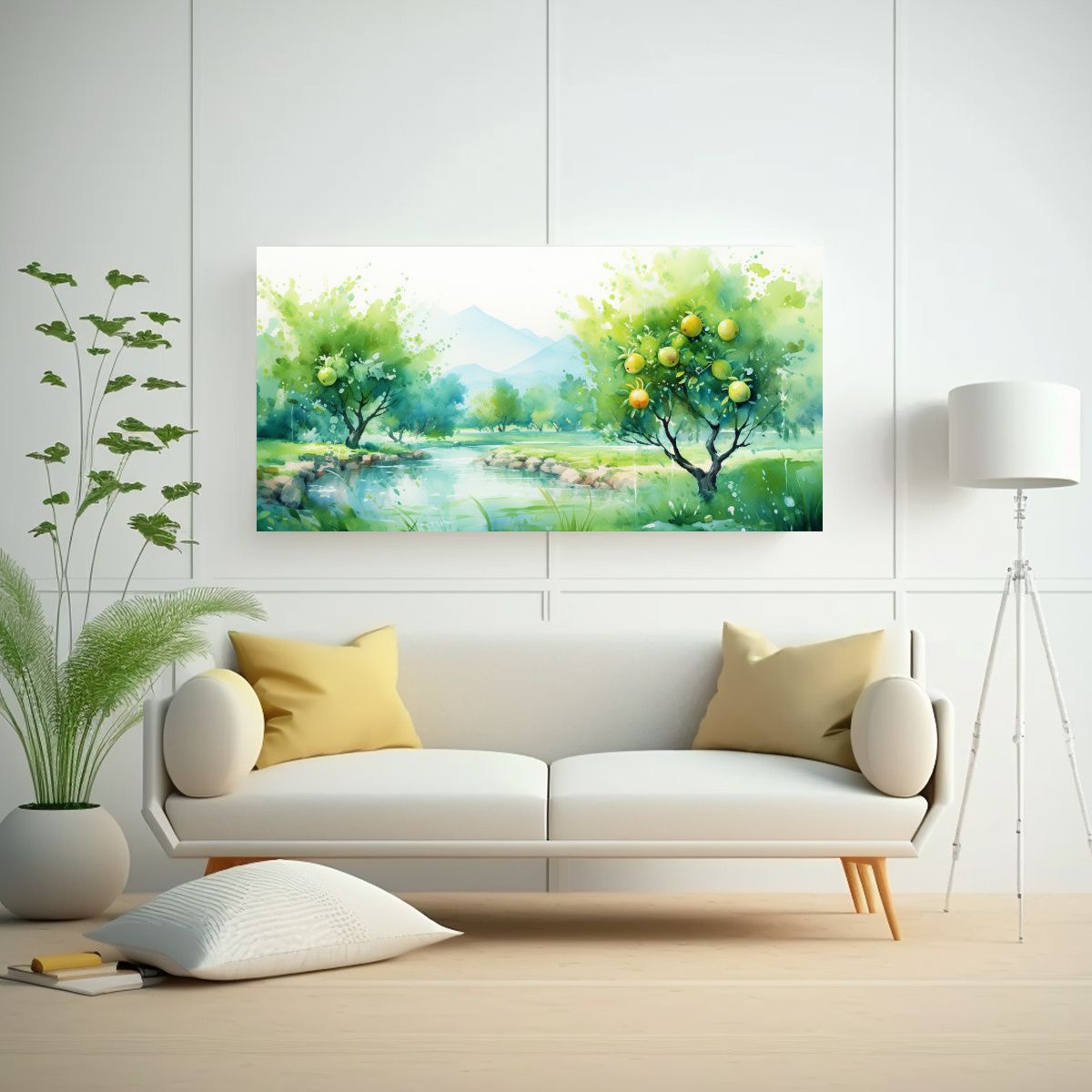 GENERICO - Lienzo Abstracto De Árboles Frutales En Colores 120x60 Cm.