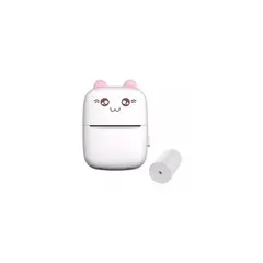 GENERICO - Mini Impresora Térmica Portátil Gatita Bluetooth 200dpi + 1 rollo