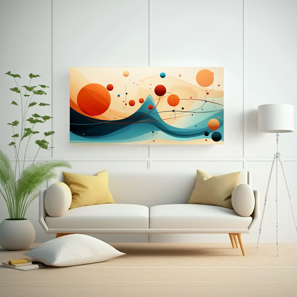 GENERICO - Pintura Abstracta De Formas Minimalistas En 120x60 Cm