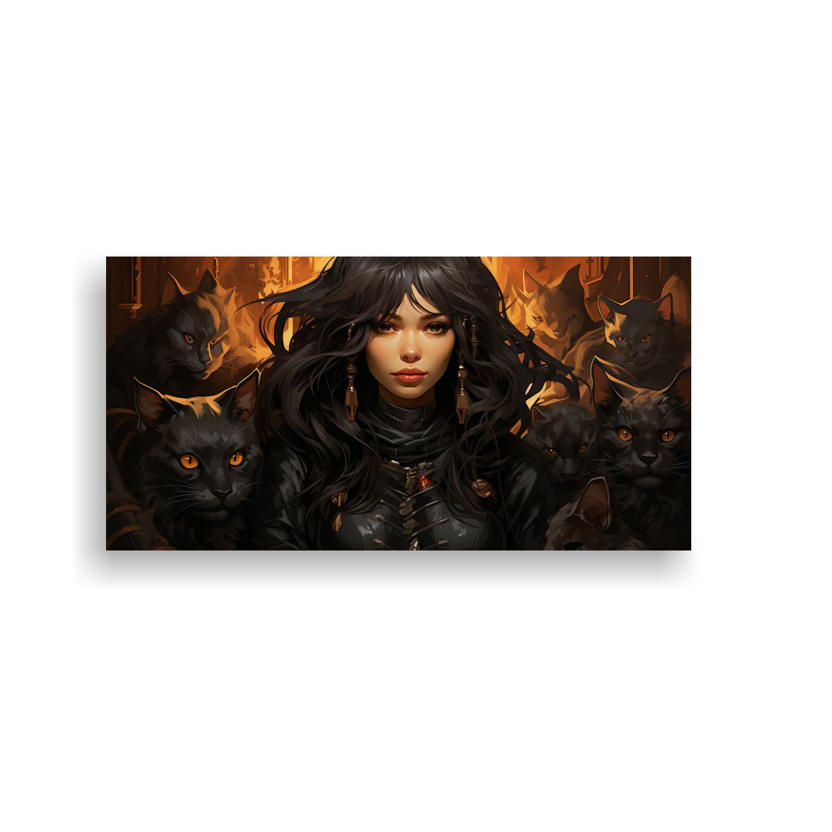 GENERICO - Cuadro Gatos Negros En Equilibrio Estilo C 120x60 Cm