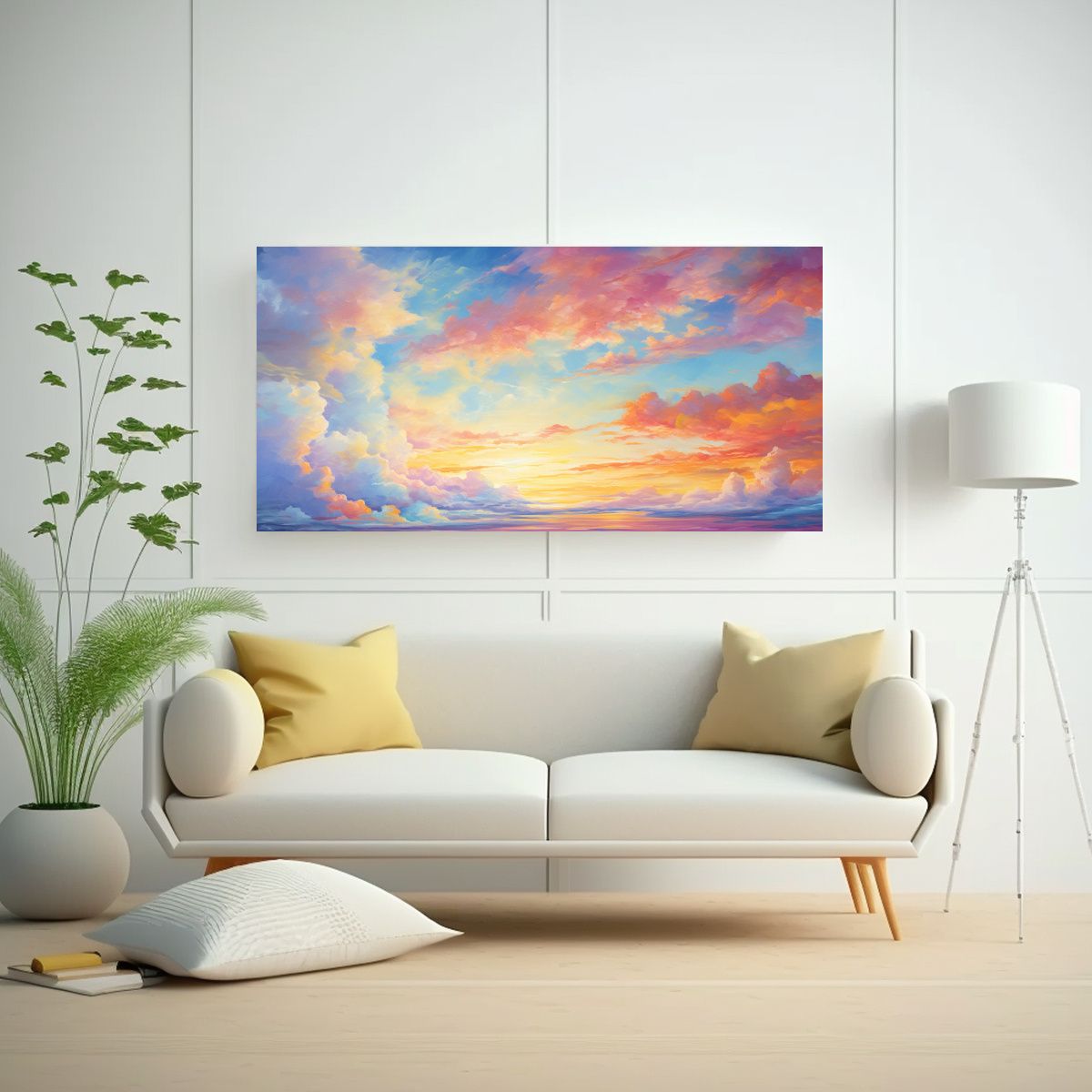 GENERICO - Cuadro De Arte Urbano Con Cielo Mañanero 120x60 Cm.