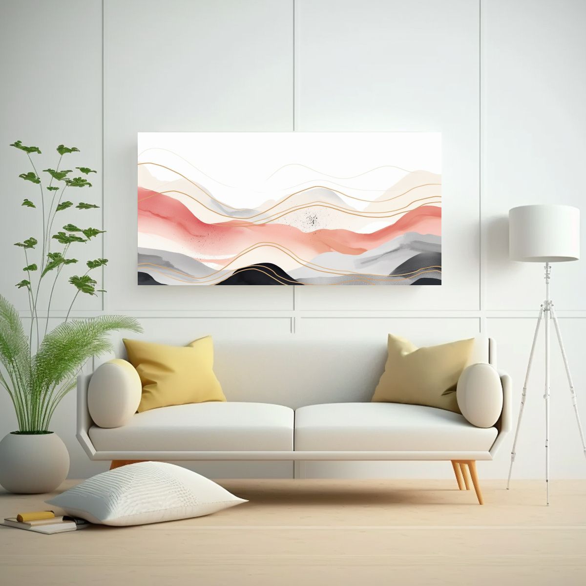 GENERICO - Cuadro De Arte Abstracto Boho Minimalista Lienzo 140x70 Cm