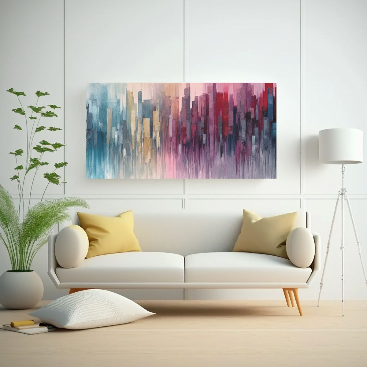 GENERICO - Pintura En Bastidor Gouache Texturizada 120x60 Cm