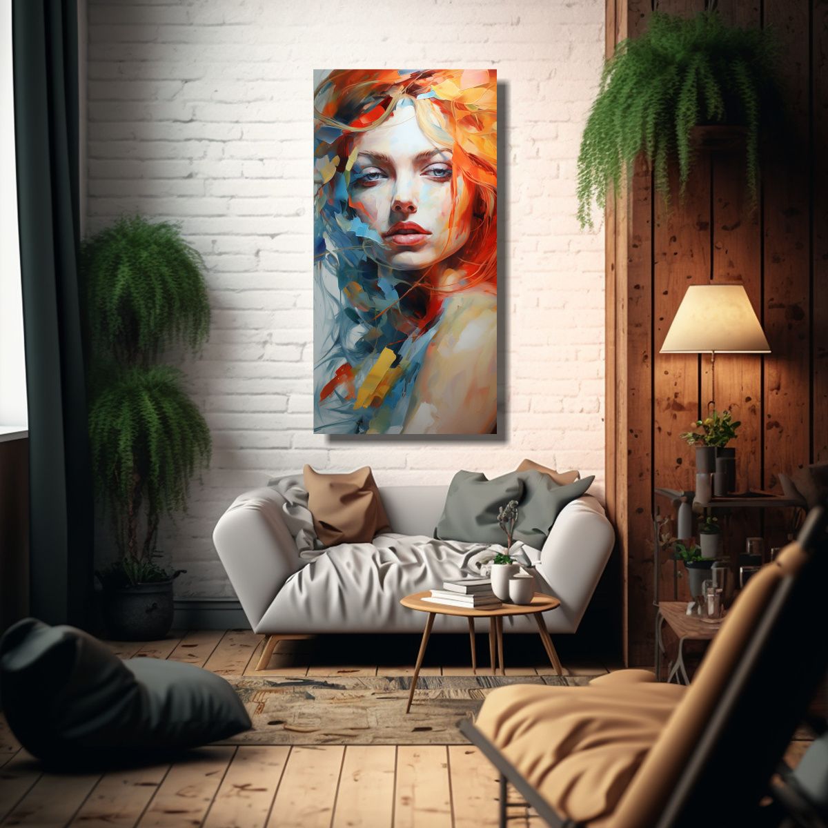GENERICO - Pinturas Abstractas De Rostros De Mujeres En 70x140 Cm