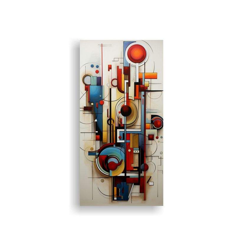 GENERICO - Cuadro Vertical Pintura Abstracta Lineal 70x140 Cm