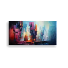 GENERICO - Cuadro Vertical Arte Gráfico Abstracto Fusión 140x70 Cm.