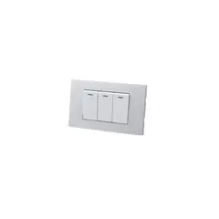 WANT - PACK 5 INTERRUPTOR TRIPLE METALICO 912 16A BLANCO