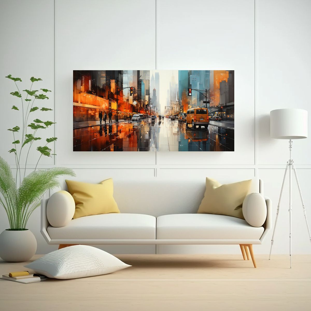 GENERICO - Pintura De Edificios Junto Al Agua Arte De Pared 140x70 Cm