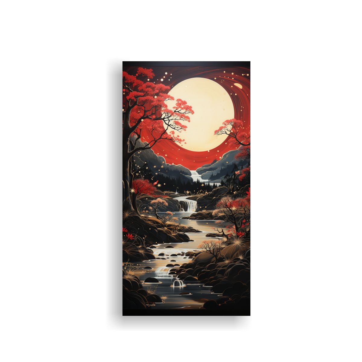 GENERICO - Pintura Composición Temática Con Luna Junto A 70x140 Cm