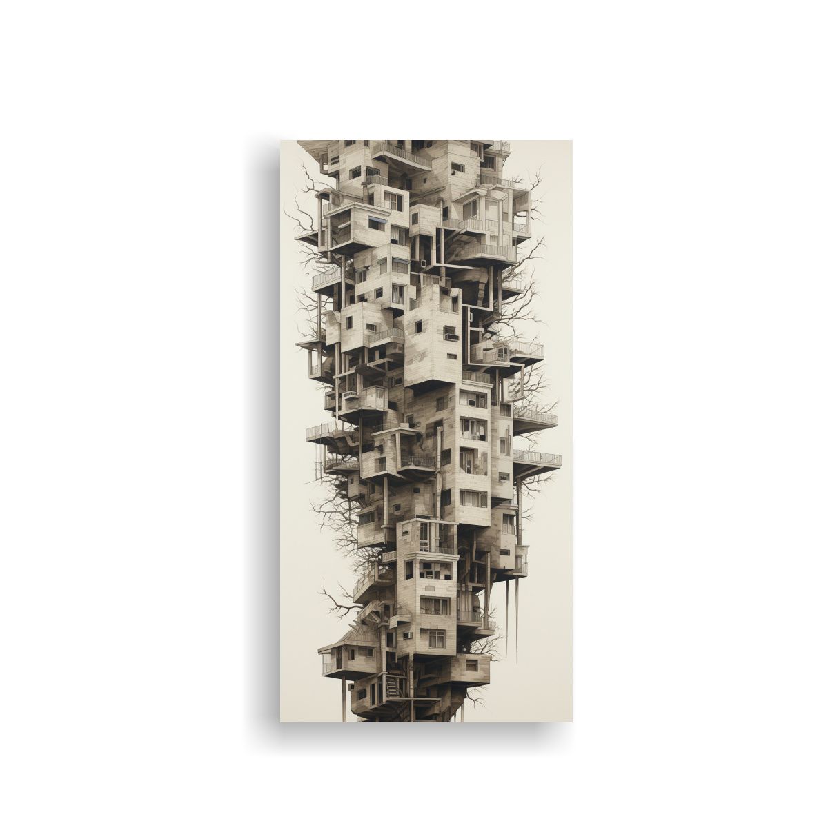 GENERICO - Pintura Decorativa Ciudad De Huesos Dibujo De 70x140 Cm