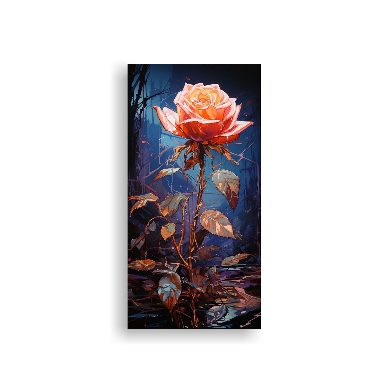 GENERICO - Cuadro Decorativo De Rosa De Arte Pop Expresión 70x140 Cm