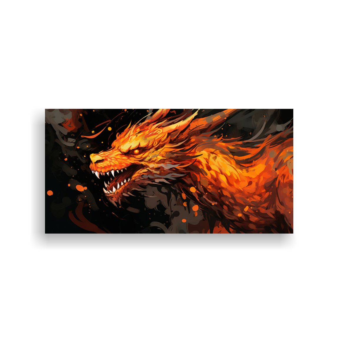 GENERICO - Pintura Decorativa Rectangular De Dragón En 140x70 Cm