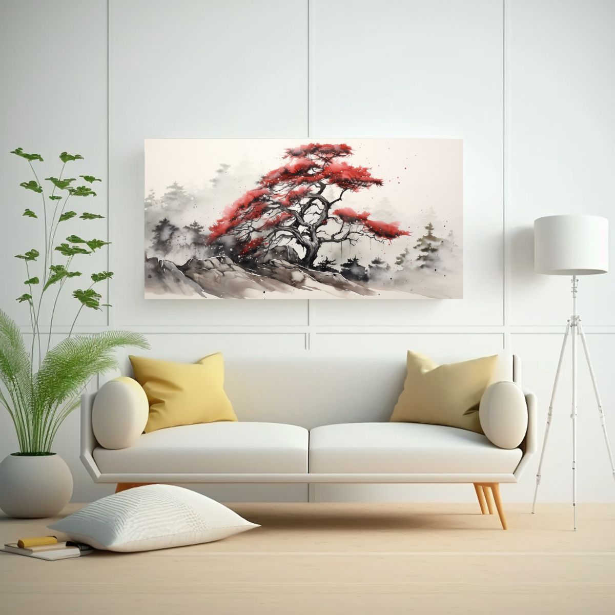 GENERICO - Pintura Abstracta De Colores Rojo Y Negro De Un 120x60 Cm