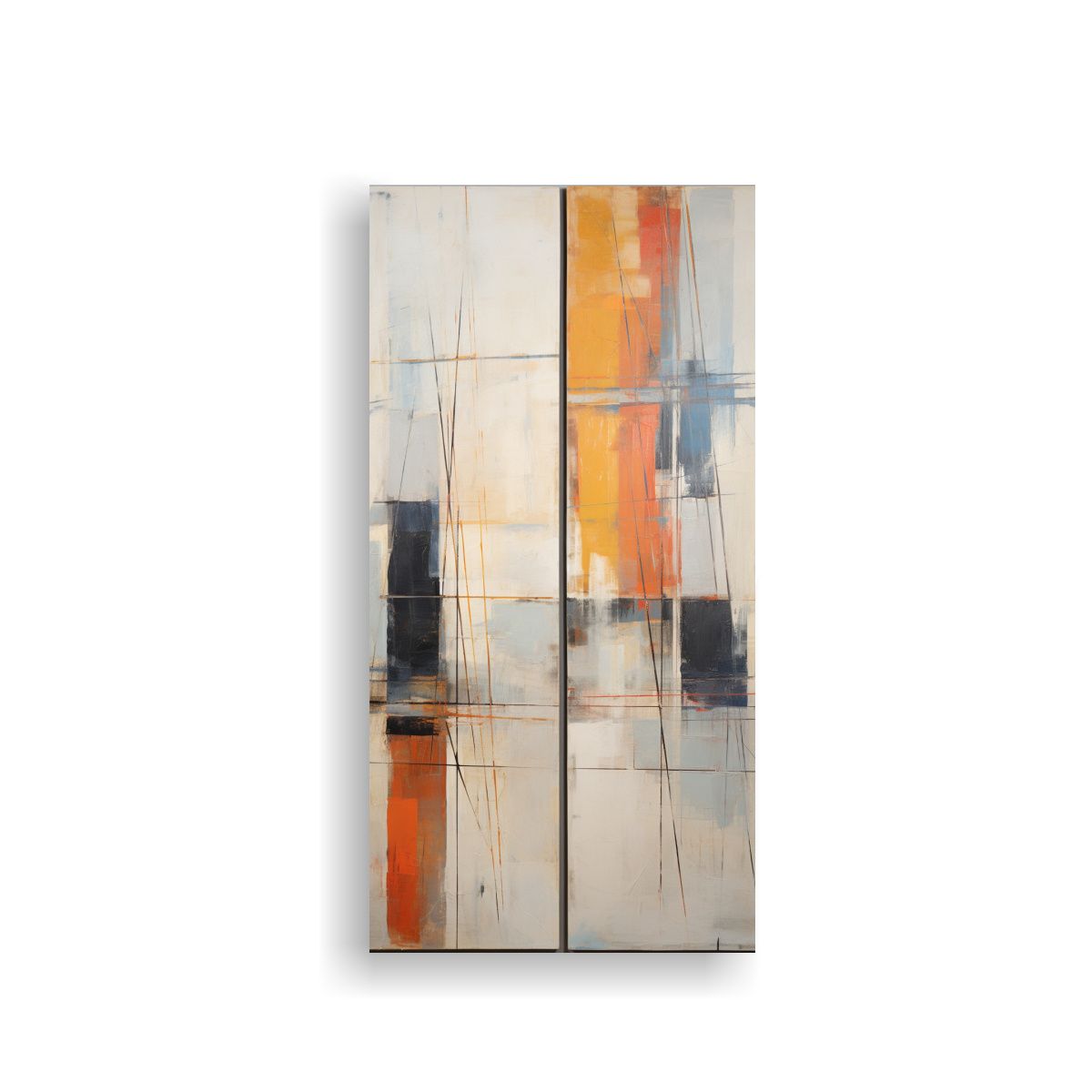 GENERICO - Pintura Original Estilo Brice Marden Barcos 70x140 Cm