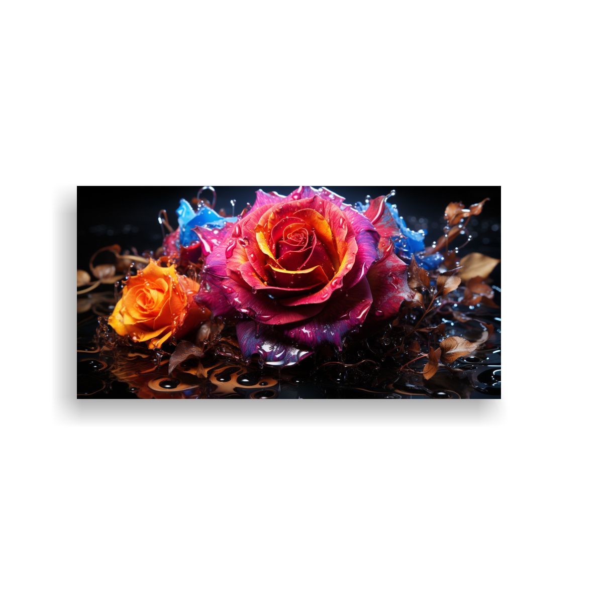 GENERICO - Cuadro Movimiento Artesanal Rosa Neón Disuelve 120x60 Cm
