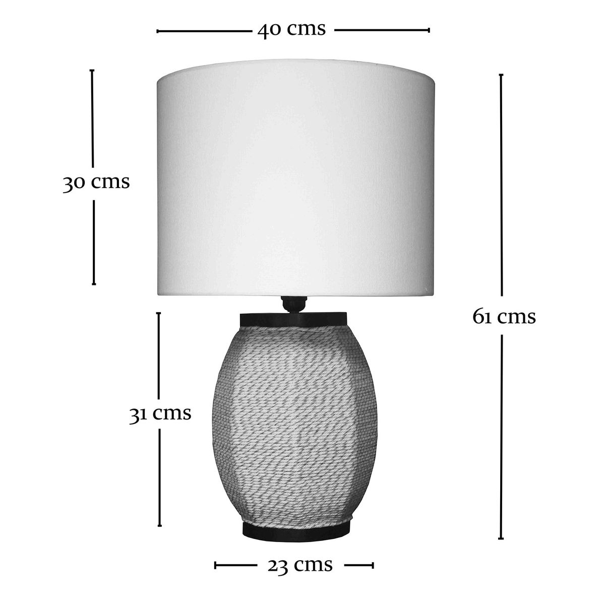 CAROLD STEVENS - Lámpara de Sobremesa Cáñamo Beige