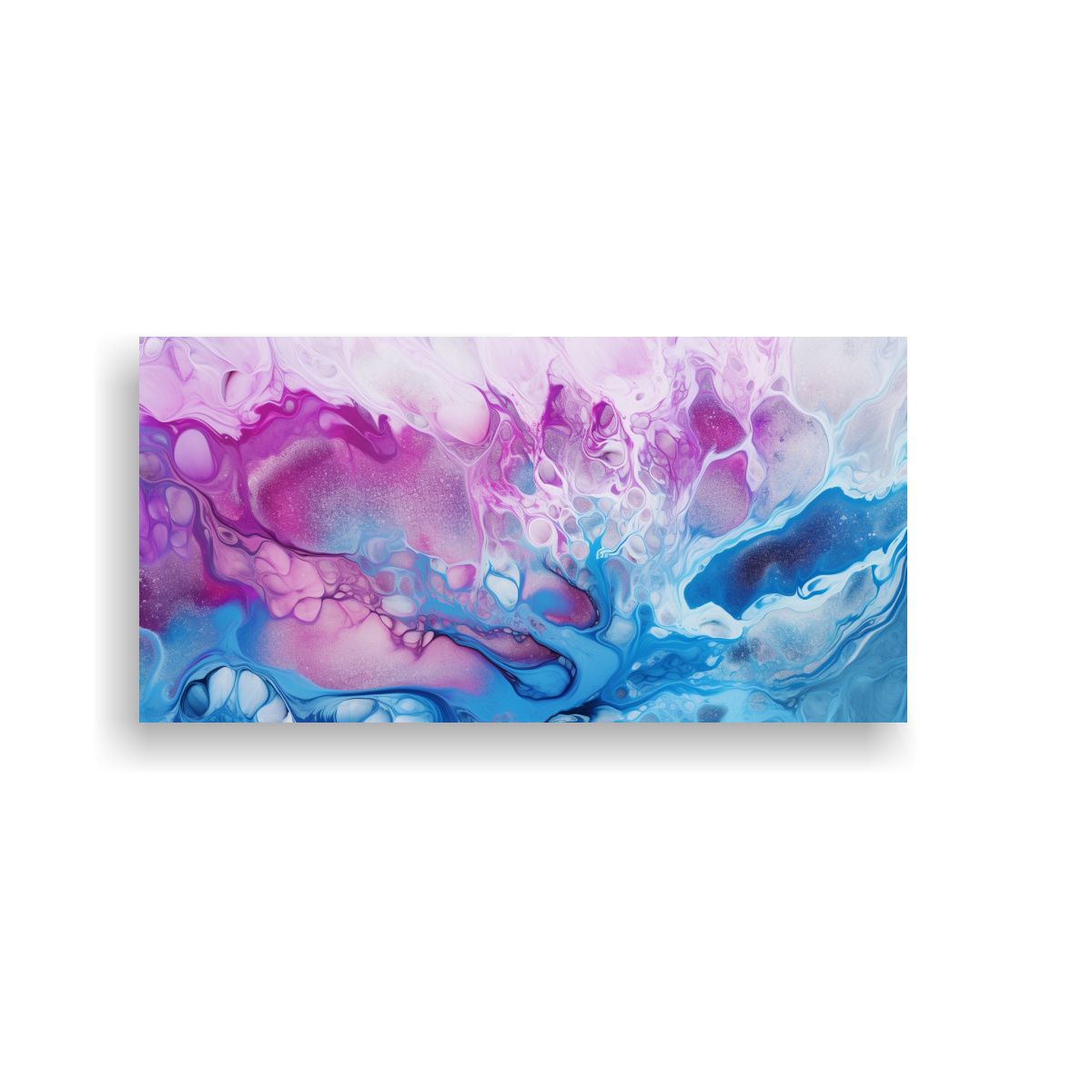 GENERICO - Lienzo Abstracto Azul Y Morado Para Decoración 140x70 Cm