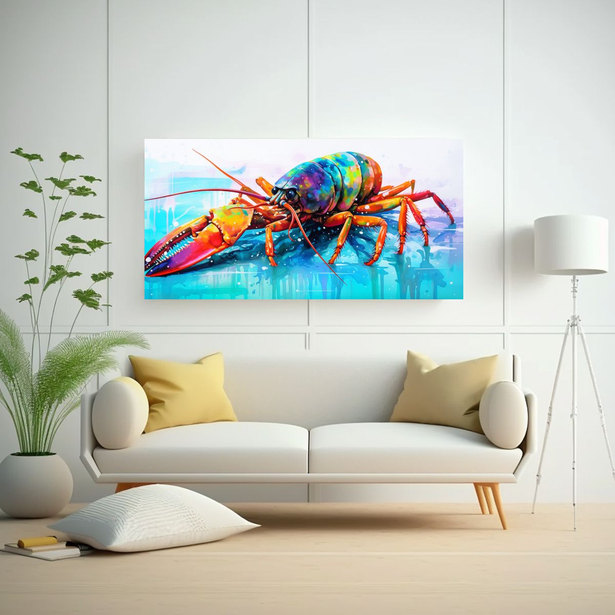 GENERICO - Cuadro Neo Pop Art De Crayfish En Colores 120x60 Cm.