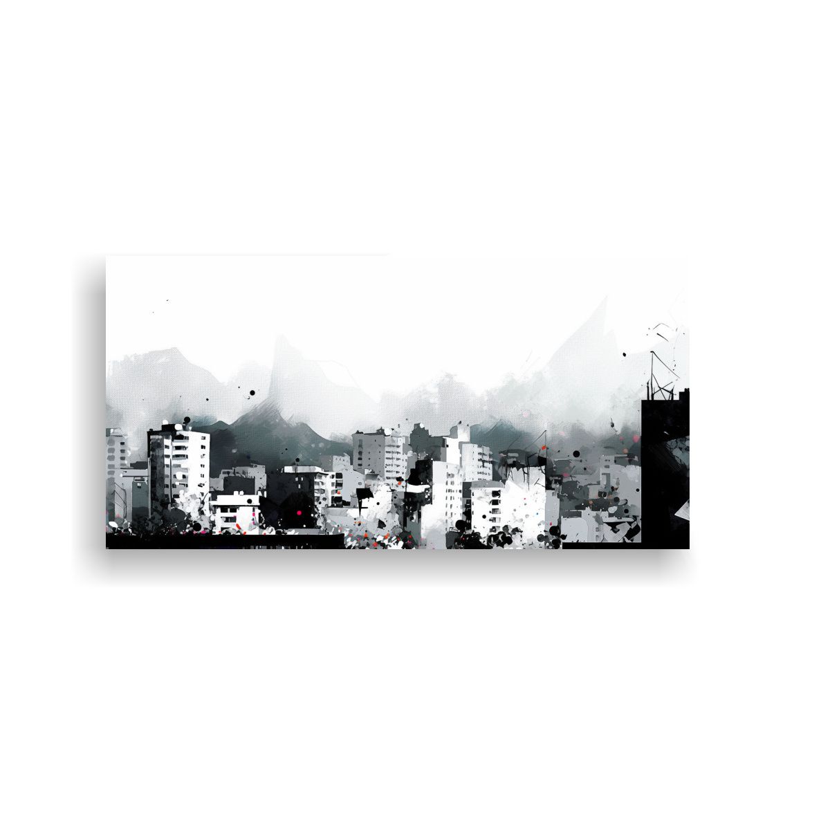 GENERICO - Pinturas En Blanco Y Negro De Santiago En Chile 120x60 Cm