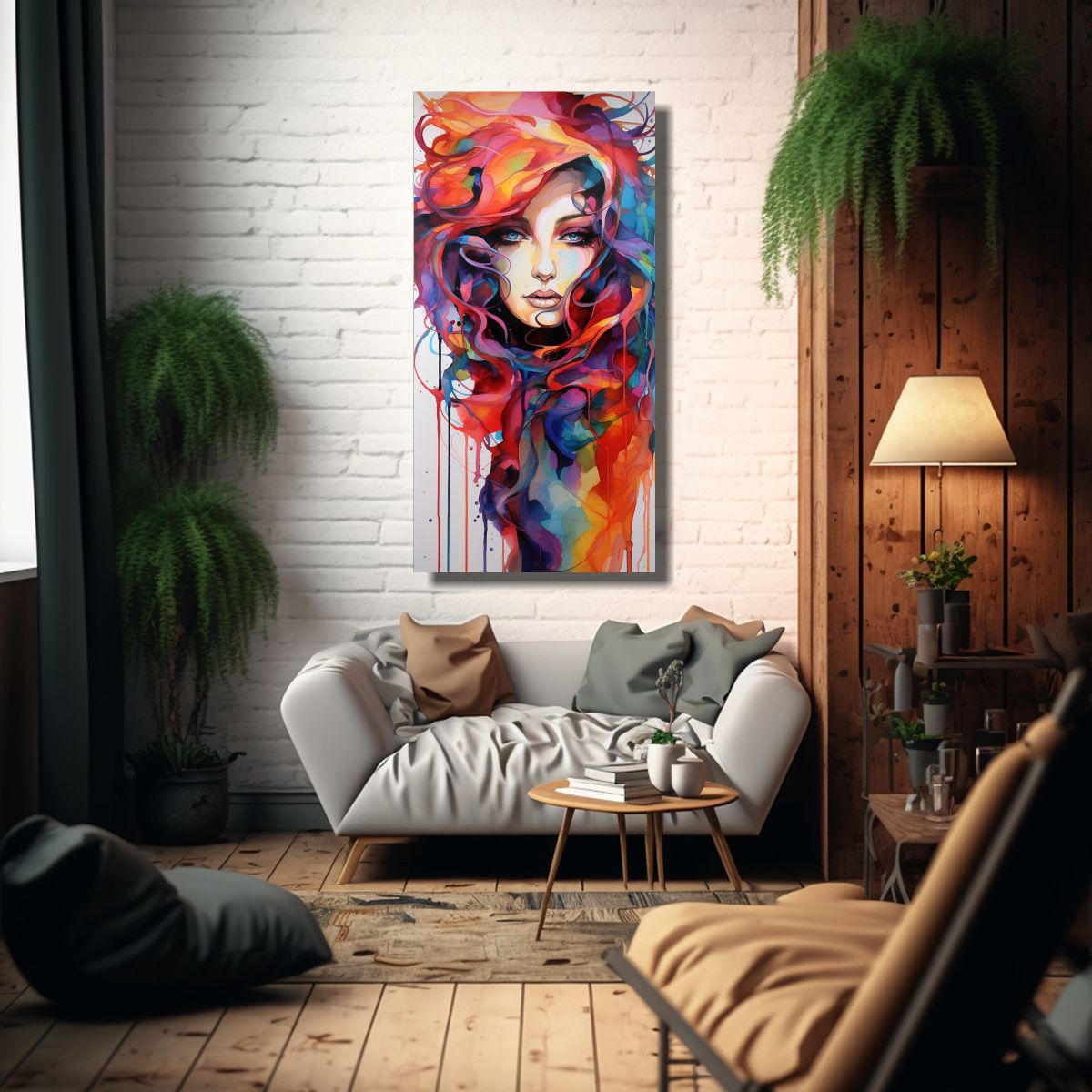 GENERICO - Cuadro Inspirador Textura De Una Hermosa Mujer 70x140 Cm