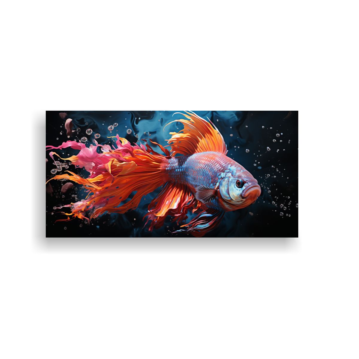 GENERICO - Cuadro Tela Estilo Galería Pez Disco En Colores 120x60 Cm