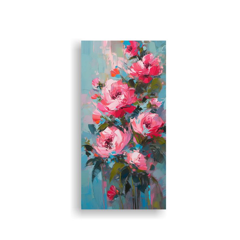 GENERICO - Cuadro Abstracto Luminosidad En Turquesa Y Rosa 70x140 Cm