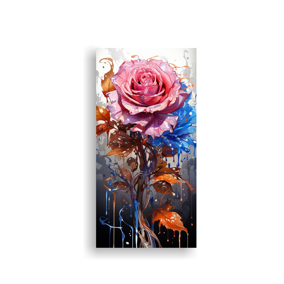 GENERICO - Lienzo Patron Intenso Refinado Con Rosa Coloreada 70x140 Cm