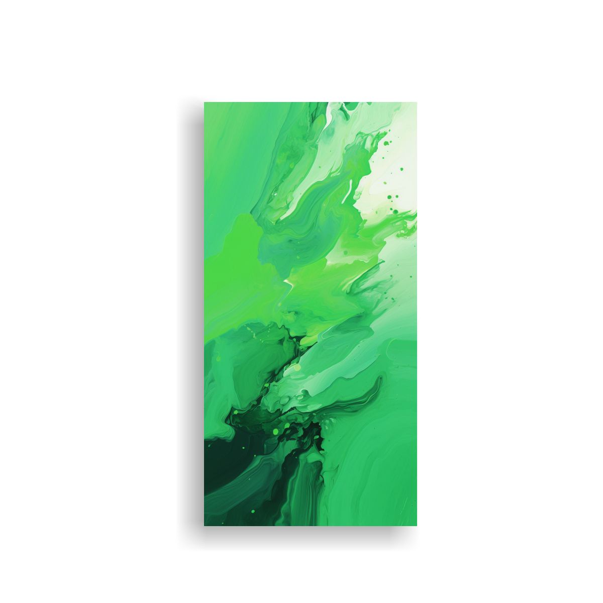 GENERICO - Cuadro Abstracto Verde De Líneas Simétricas En 70x140 Cm